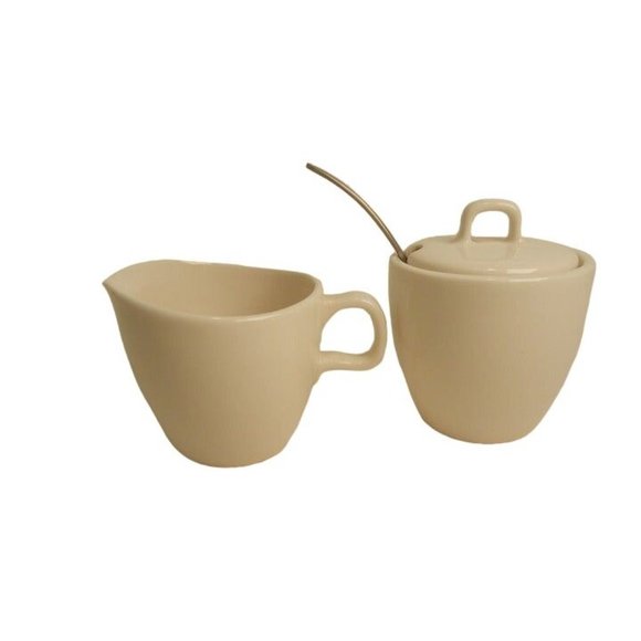 Starbucks Branded covered sugar and creamer & spoon New, white ceramic - Picture 2 of 9